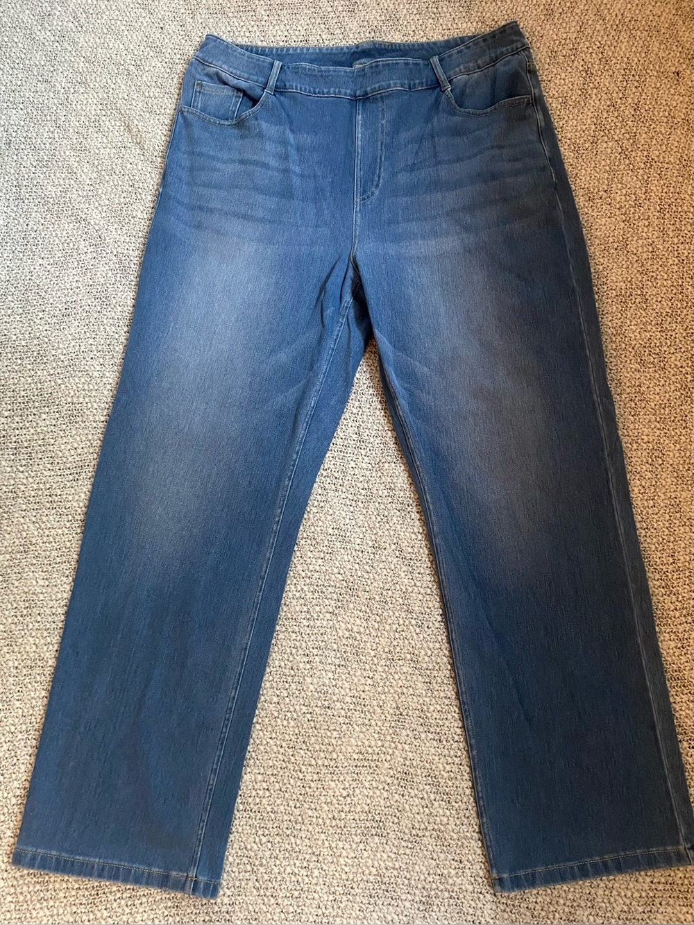 Halara Flex High Waisted Straight Leg Casual Stretch Jeans Blue Size XL Petite